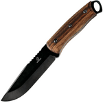 Beavercraft BSH4_F Bushcraft kés Dusk túrakés 12,5 cm, diófa, tok, kovakő