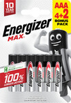 Energizer Max AAA alkalické baterie 6ks (4+2) E303328200