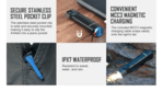 Arkfeld (Pinwheel Gunmetal Grey) CW OLIGHT 3.7V 1050mAhRechargeable (Built-in)