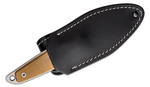MKM MK MA01-NC MAKRO 1 Drop Point univerzális kés 7,3 cm, kőmosott, natúr, Micarta, bőrtok