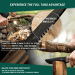 BSH4_F Dusk Beavercraft Carbon Steel Bushcraft Knife With Ferro Rod And Leather Sheath