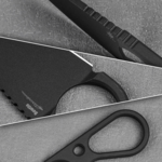 Kizer 1061A2 masninyakú kés, fekete, D2 acél, Kydex tokban