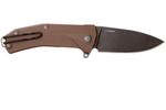 Kur BBR LionSteel Liner Lock Sleipner Blade DLC+SW blade, BROWN G10 handle, IKBS