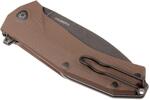 Kur BBR LionSteel Liner Lock Sleipner Blade DLC+SW blade, BROWN G10 handle, IKBS