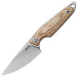 MKM MK MA01-NC MAKRO 1 Drop Point univerzális kés 7,3 cm, kőmosott, natúr, Micarta, bőrtok
