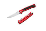 SK01A RS LionSteel Solid RED Aluminum knife, MagnaCut blade STONE WASHED, Black Canvas inlay