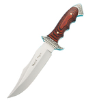 Muela 21733 univerzální nůž 16 cm, korálové dřevo Pakka, niklová hlavice a chránič, kožené pouzdro