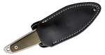 MKM MK MA02-GC MAKRO 2 Sheepsfoot všestranný nôž 7,3 cm, Stonewash, zelená, Micarta, kožené puzdro