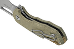 MKM MK FX03M-1GC ISONZO Hawkbill vreckový nôž 4,9 cm, Stonewash, zelená, Micarta