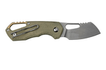 MKM MK FX03M-2GC ISONZO Cleaver vreckový nôž 4,9 cm, Stonewash, zelená, Micarta