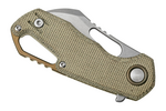 MKM MK FX03M-1GC ISONZO Hawkbill vreckový nôž 4,9 cm, Stonewash, zelená, Micarta