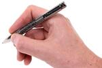 NY SDT GYS LionSteel Twist Pen Titanium GREY SHINE,  Damascus SHINE. Fisher Spece refill