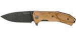 KUR BUL LionSteel Liner Lock Sleipner Blade PVD+SW blade, OLIVE WOOD handle, IKBS