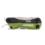 Gerber 31-001132 Dime Green multifunkční nástroj, černo-zelená, ocel, hliník, 10 funkcí, blistr
