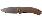 Kur BBR LionSteel Liner Lock Sleipner Blade DLC+SW blade, BROWN G10 handle, IKBS