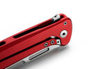 SK01A RS LionSteel Solid RED Aluminum knife, MagnaCut blade STONE WASHED, Black Canvas inlay