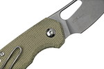 MKM MK FX03M-2GC ISONZO Cleaver vreckový nôž 4,9 cm, Stonewash, zelená, Micarta
