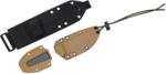 ESEE-3P-MB Model 3 všestranný nôž 9,8 cm, čierna, sivá, Micarta, plastové Coyote hnedé puzdro