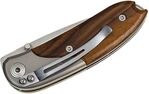 8200 ST LionSteel MINI Santos wood handle and titanium Bolster, D2 blade, with clip