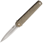 MKM MK FL02L-GC FLAME LIGHT Dagger zsebkés 7.2 cm, kőmosott színű, zöld, Micarta
