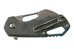 MKM MK FX03M-1BC ISONZO Hawkbill zsebkés 4,9 cm, kőmosott színű, fekete, Micarta