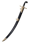 Cold Steel 88STS Shamshir zberateľská šabľa 77,5 cm, imitácia byvolí roh, mosadz, kožené puzdro