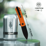 Kizer V3525A2 Yorkie kapesní nůž 6,6 cm, černá PVD, oranžová, G10