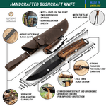 BSH4_F Dusk Beavercraft Carbon Steel Bushcraft Knife With Ferro Rod And Leather Sheath