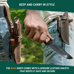 BSH4_F Dusk Beavercraft Carbon Steel Bushcraft Knife With Ferro Rod And Leather Sheath