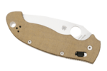 C95MPCW2 Spyderco Manix 2 XL barna vászon Micarta CPM CRU-WEAR Reveal 14