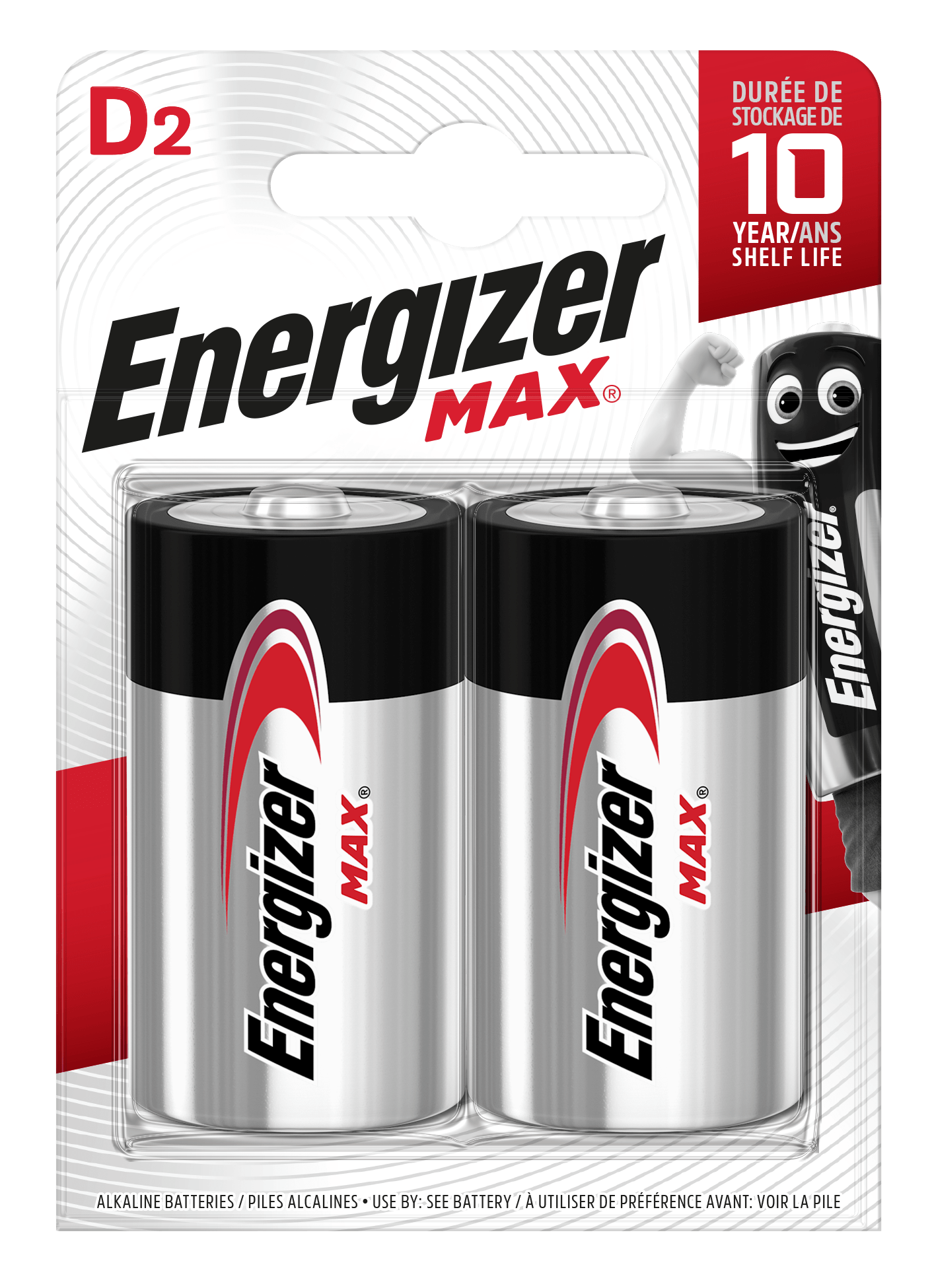 Energizer MAX veľký monočlánok D/E95 alkalické batérie 2ks E301533400