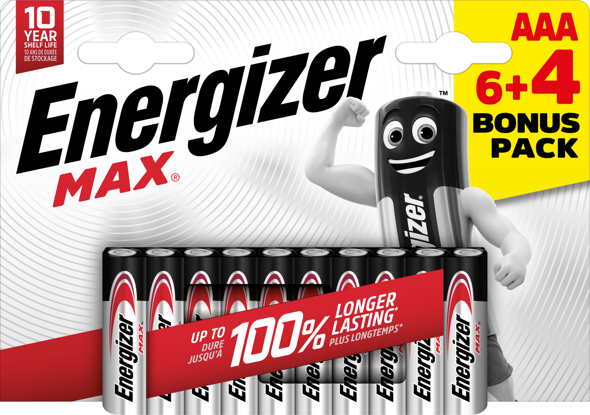 Energizer Max AAA alkalické batérie 6+4 10ks E303328400