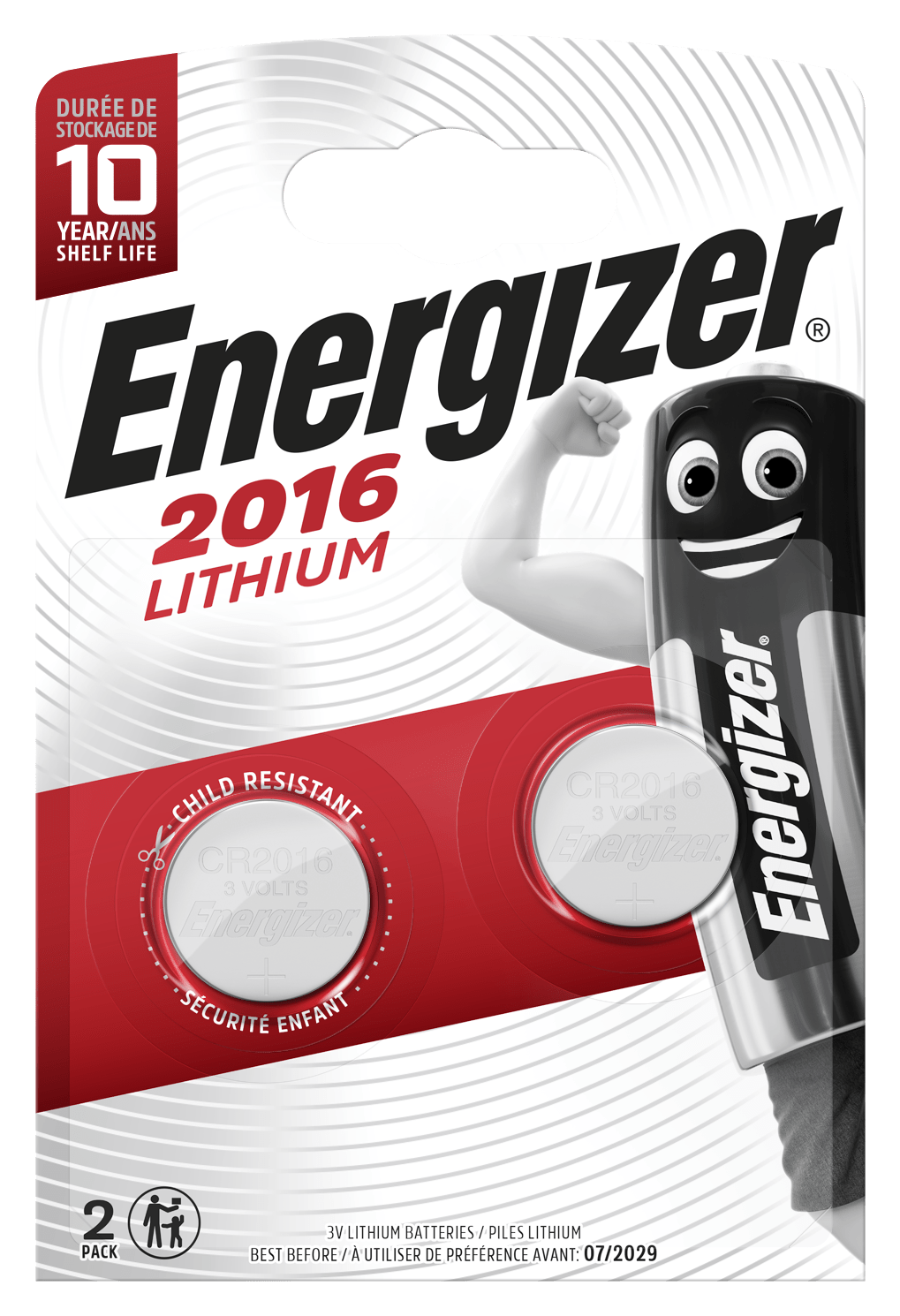 Energizer CR2016 FSB2 lítiové gombíkové batérie 100mAh 3V 2ks 7638900248340