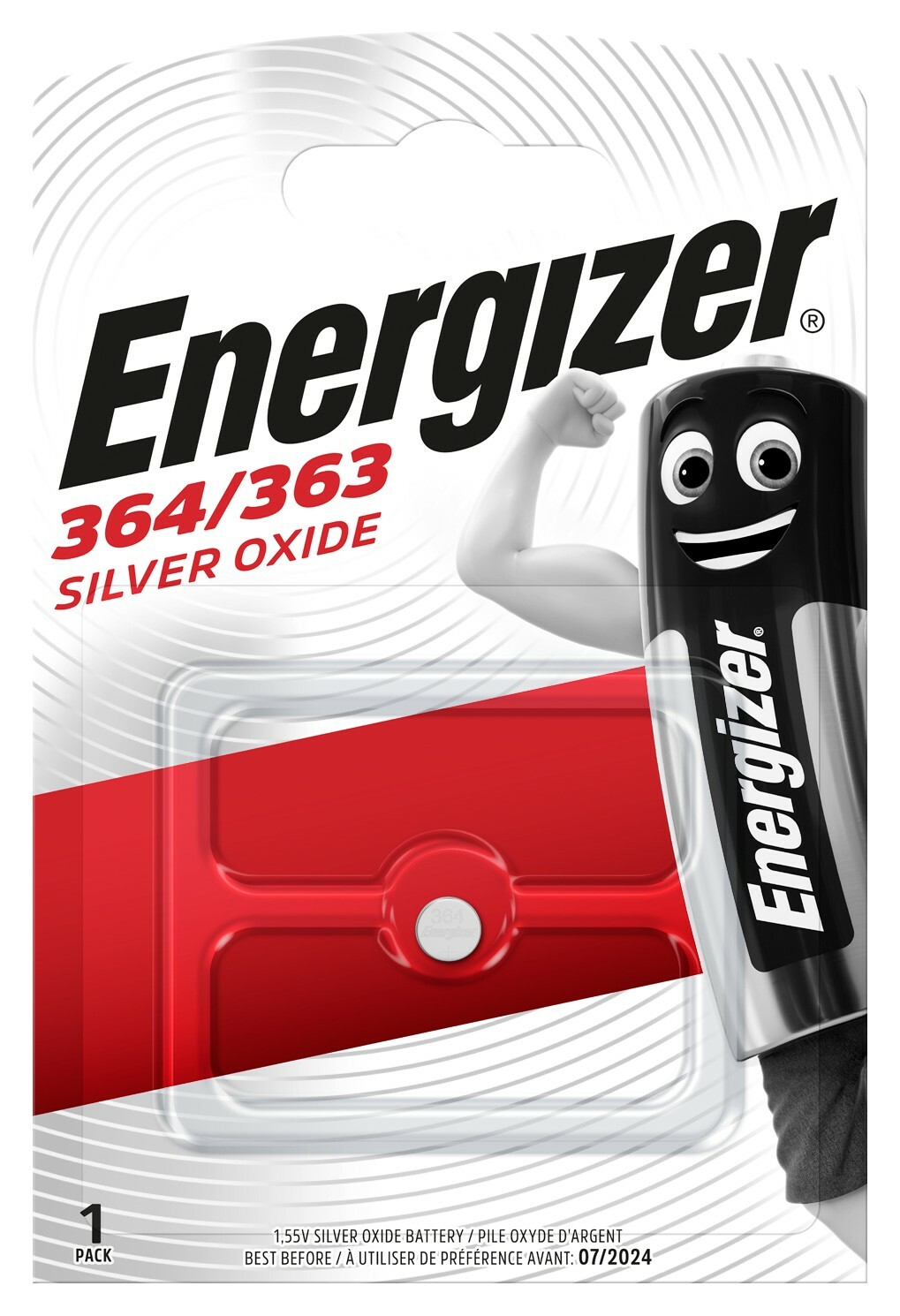 Energizer 364/363 Silver Oxide FSB1 1,55V 23mAh 1ks hodinková batéria E300783002