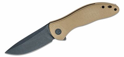 CIVIVI C20075D-2 Synergy3 Drop Point vreckový nôž 8,2 cm, Black Stonewash, hnedá Tan, G10