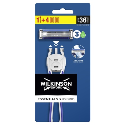 Wilkinson Essential 3 Hybrid pánsky holiaci strojček rukoväť + 4 hlavice (W950103500)