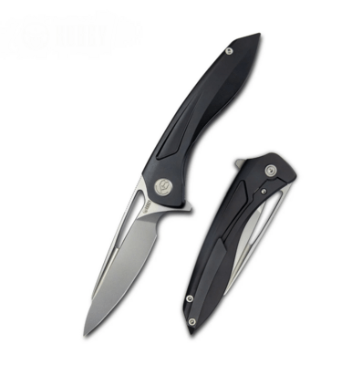 Kubey KB171G Velocé vreckový nôž 10 cm, titán, spona