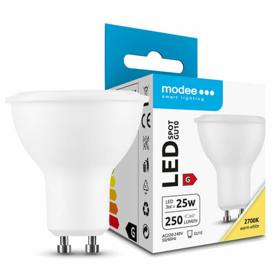 Modee LED spotlámpa Spot Alu-Plastic 3W GU10 250 lm meleg fehér (ML-GU10P2700K3W)