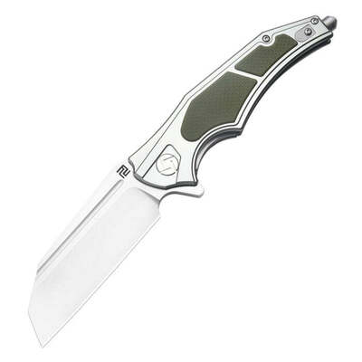 1813P-GGN Artisan Apache Nomad Gray+Green D2 Aluminum+G10(Flat)