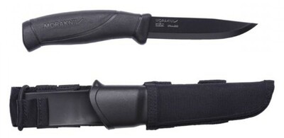 Morakniv 12351 Companion Tactical taktický nůž 10,4 cm, celočerný, plast, guma, pouzdro MOLLE