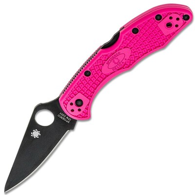 Spyderco C11FPPNS30VBK Delica 4 Könnyű fekete-rózsaszín zsebkés 7,4 cm, fekete, rózsaszín, FRN