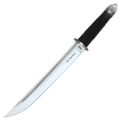 United Cutlery UC2629 HONSHU FIGHTER bojový nôž 26,5 cm, čierna, TPR, kožené puzdro