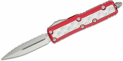 Microtech 126-12RDBIS Utx-85 Daytona Red automatický nůž 7,9cm, Stonewash, červená, titan, hliník 