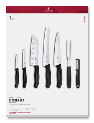 Victorinox 6.7133.71G 7 részes konyhai készlet, fekete, ajándékdobozban