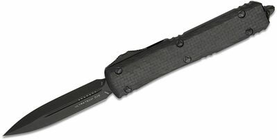 Microtech 122-1DLCTCFS Ultratech automatický nôž 8,8 cm, celočierna, hliník, uhlíkové vlákno