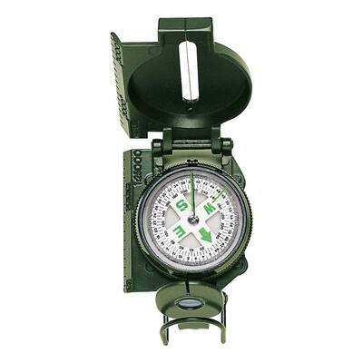 Herbertz 701500 turistický kompas 7,5 cm, zelená, kov, dělení 360 stupňů / 64 řádků