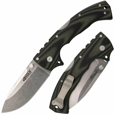 Cold Steel 62RMA 4-Max kapesní nůž 10,1 cm, černo-zelená, G10, Stonewash, spona