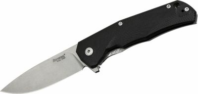 LionSteel TRE GBK Fekete zsebkés 7,4 cm, Stonewash, fekete, G10, titán 