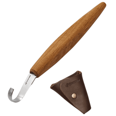 SK5S Beavercraft kanál faragó kés Mélyen vágott élek bőr tokkal