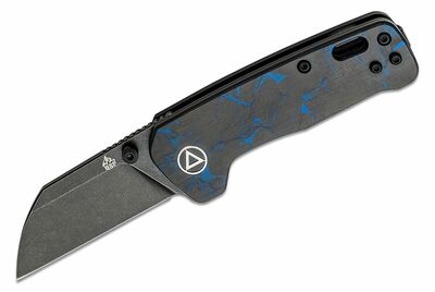 QSP Knife QS130XS-D2 Penguin Mini CF BLUE vreckový nôž 5,8cm, čierna, modrá, uhlíkové vlákno, G10